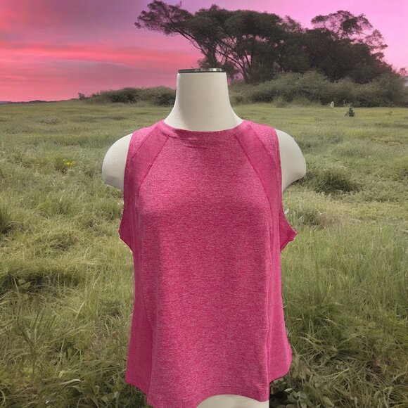 Members Mark Pink Crop Tank Top  XLarge Summer Beach Comfy Stretchy - Picture 1 of 9